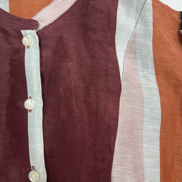 Apiece Apart Isli Viola Top Women's SZ 10 Alhambra Stripe Linen Silk Blend - Picture 9 of 12